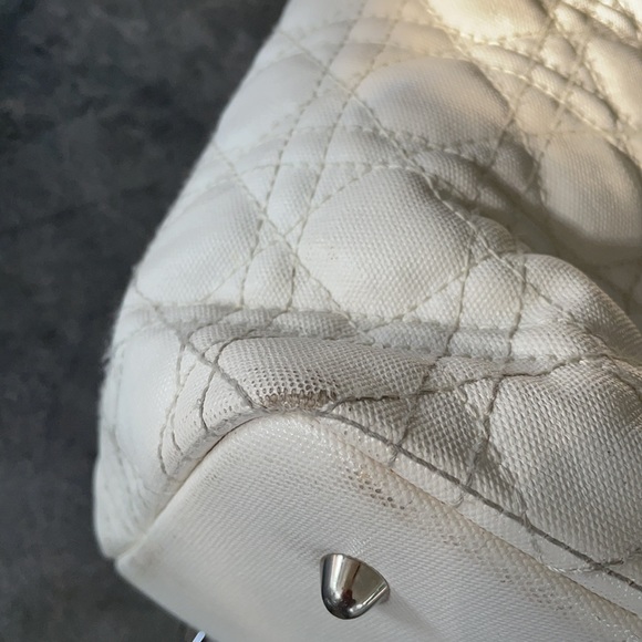 Dior Coated Canvas Cannage Tote Bag White - Picture 14 of 17